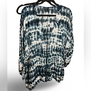 Karen Kane blue tie-dye swimsuit coverup